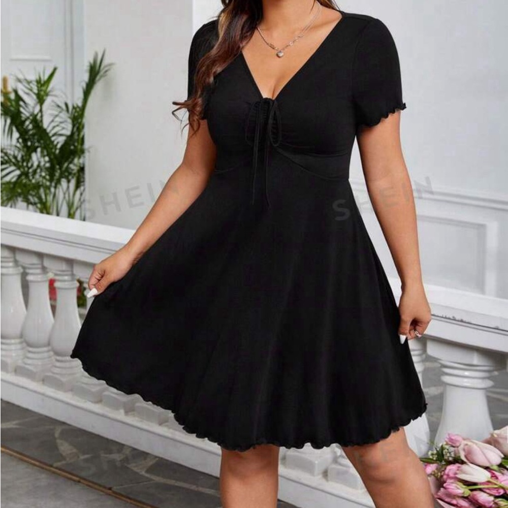 SHEIN black short sleeve dress